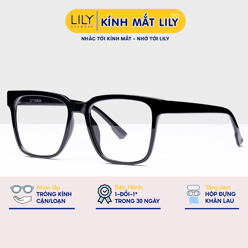 Gọng kính Nam Nữ Lilyeyewear mắt Vuông to chống bụi đi đường C0004