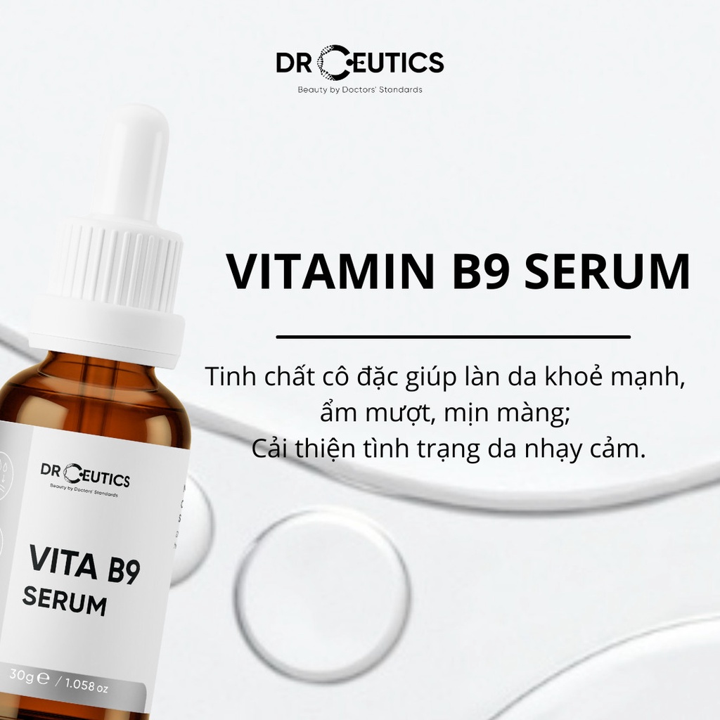 Tinh Chất DrCeutics Vitamin B9 Hỗ Trợ Quá Trình Phục Hồi Và Cấp Ẩm Cho Da (30gram)