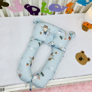 GỐI CHỮ U RU BÉ NGỦ(chống méo đâu-vải cotton oganic)