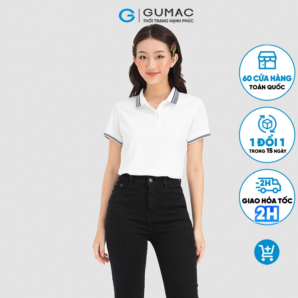 Áo polo nữ bo sọc thời trang GUMAC ATC08002
