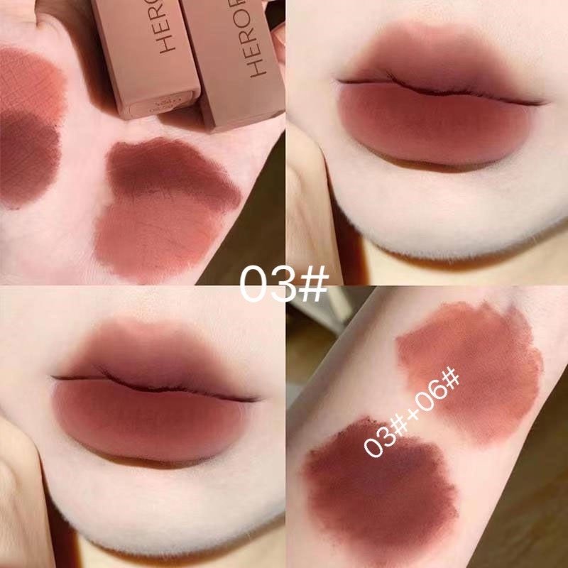 Son kem lì Herorange vuông lùn Chính Hãng Có ảnh shop chụp