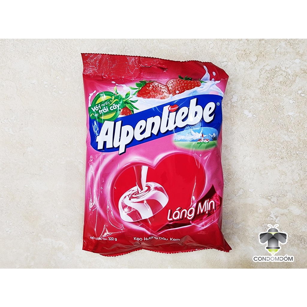 Gói 322gr kẹo Alpenliebe hương dâu kem thơm ngọt