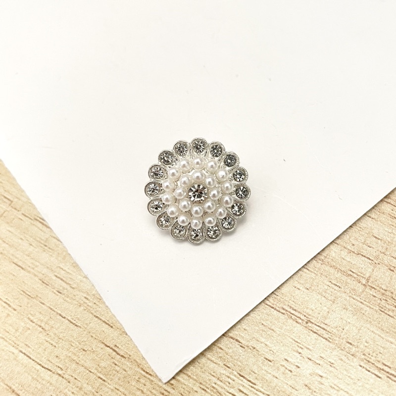 Khuy  áo kim loại ngọc viền đá cao cấp 1.75cm và 1.9cm/ MS91907