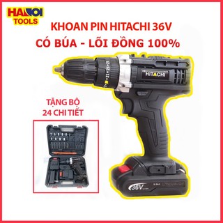 [Tặng Bộ 24 CT] Máy Khoan Pin Hitachi 36V Cầm Tay – Máy Khoan Bắn Vít, Bắt vít, khoan gỗ, siết bulong CHÍNH HÃNG