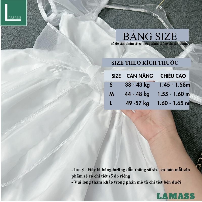 Váy công chúa cổ vuông voan tơ tay lưới bồng dáng dài buộc nơ, Đầm tiểu thư bánh bèo điệu đà đi tiệc sang chảnh - LAMASS