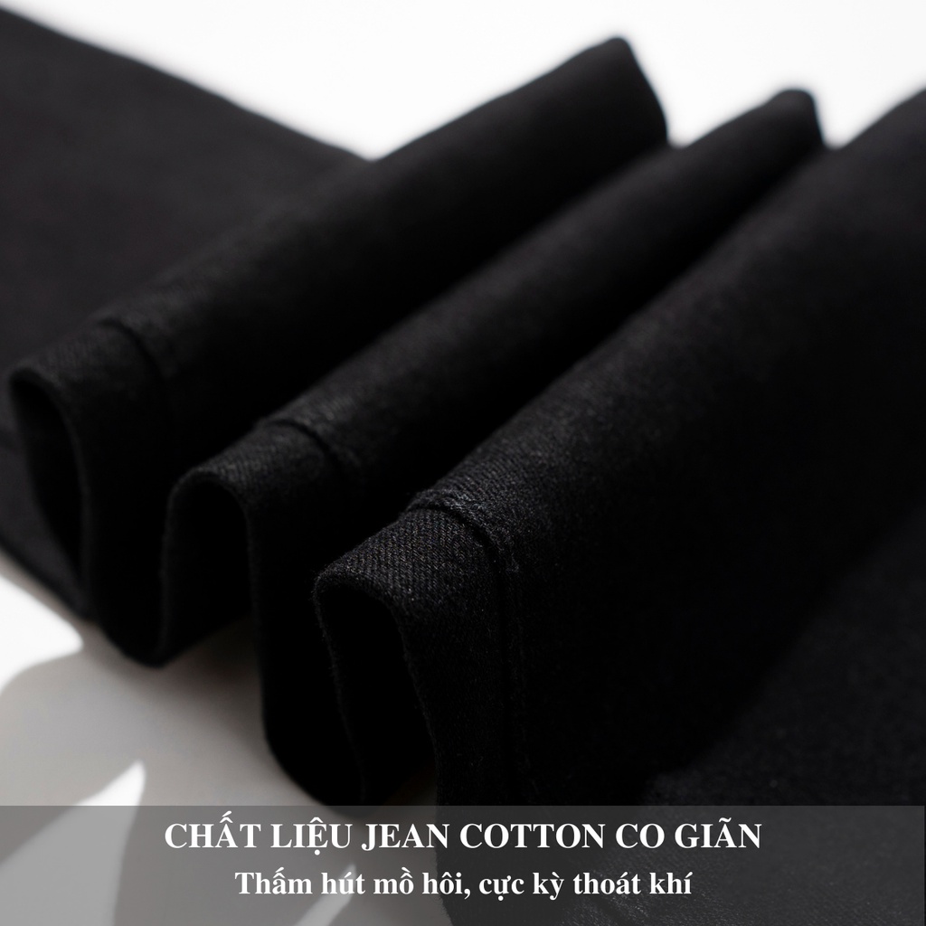 Quần Bò Nam MENSEVIC Đen Dáng Ôm Chất Liệu Jeans Cotton Co Giãn Không Bai Không Xù, Bền Màu HTRJ014