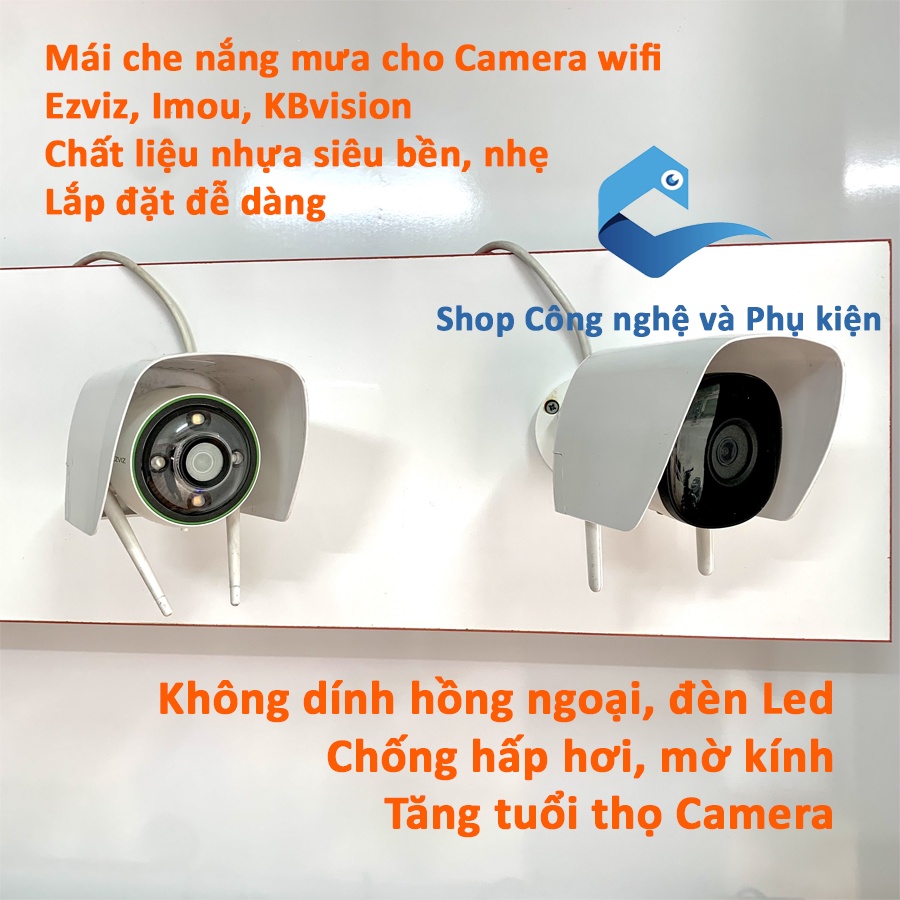 Mái che mưa che nắng chống nước bằng nhựa abs độ bền cao cho camera wifi ngoài trời Ezviz Imou KBvison