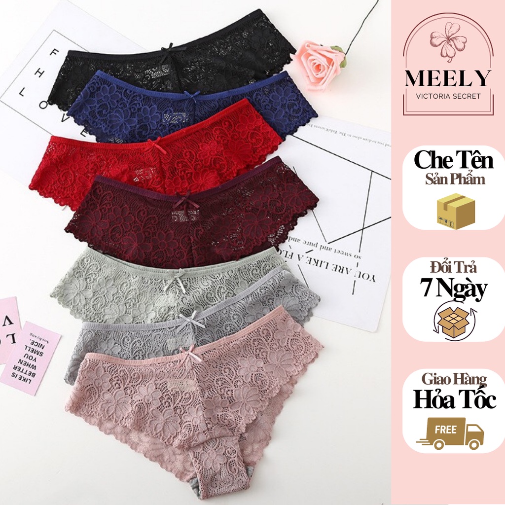 Quần Lót Lọt Khe Ren Nữ Cao Cấp Quần Chip Dễ Thương Nửa Mông Gợi Cảm Chất Liệu Co Dãn Mềm Mại - 662F