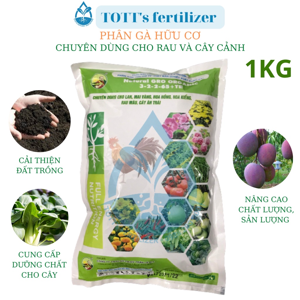 Phân bón dâu tây, cà chua và cây ăn trái, (gà,ka,6-30) TOTT's fertilizer