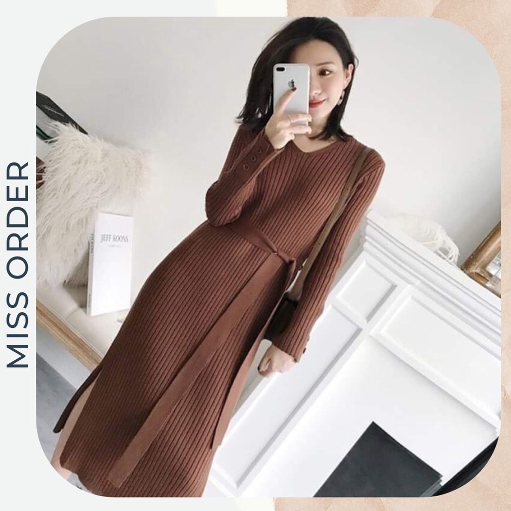 Váy len dáng dài cao cấp phong cách hàn quốc