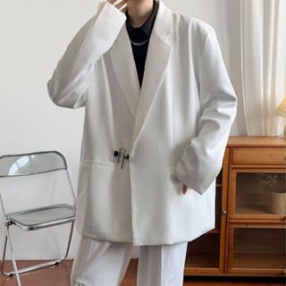 Kyushuadid | Áo Khoác blazer Dáng Rộng Phối Nút Khóa Thời Trang Cho Nam