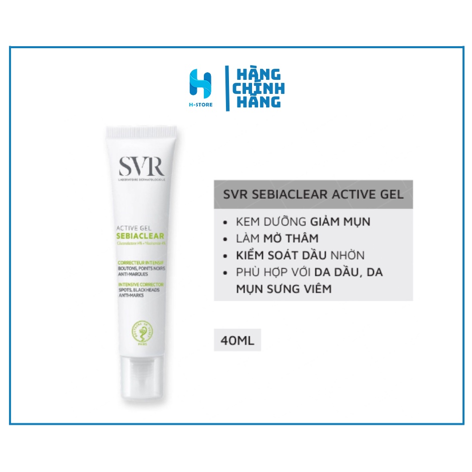 Gel Dưỡng Phục Hồi Chuyên Sâu Cho Da Dầu Mụn S.V.R Sebiaclear Active Gel