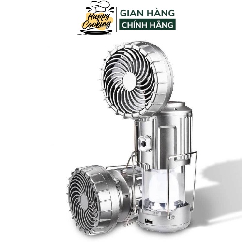 Đèn bão camping năng lượng mặt trời 3in1, đèn pin kiêm quạt mini, sạc dự phòng, công nghệ chống nước, bảo hành 12 tháng