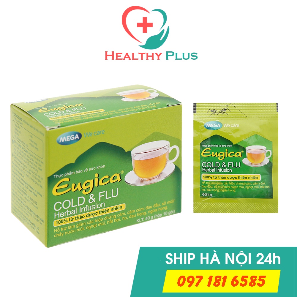 ✔️ Trà Thảo Dược Eugica Cold & Flu (10 gói/hộp) Mega