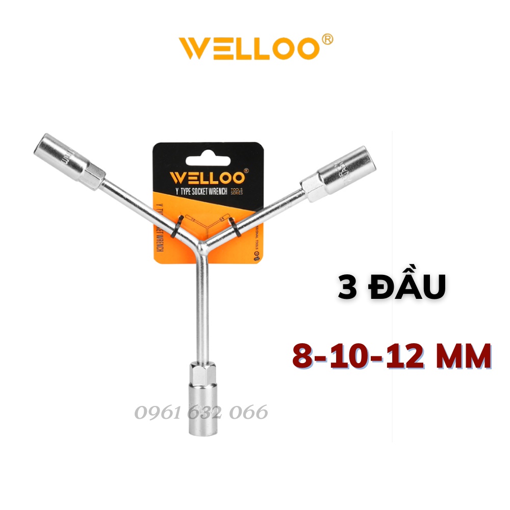 Tay vặn ốc chữ Y, vặn đầu tuýp WELLOO 8-10-12 mm