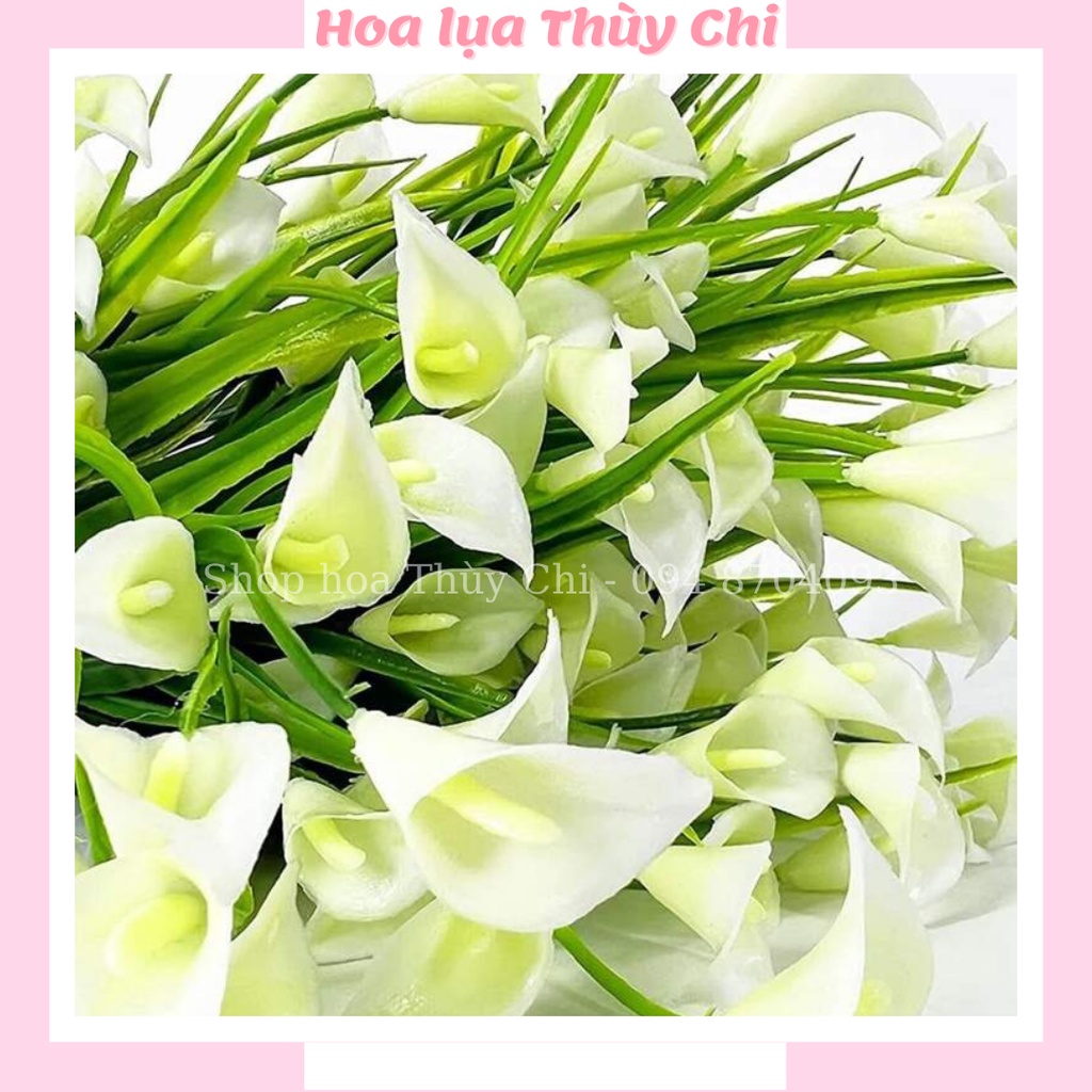 Hoa lụa - Chùm hoa lyly nhỏ trang trí bàn làm việc, bàn ăn, tiểu cảnh - Shop hoa Thùy Chi