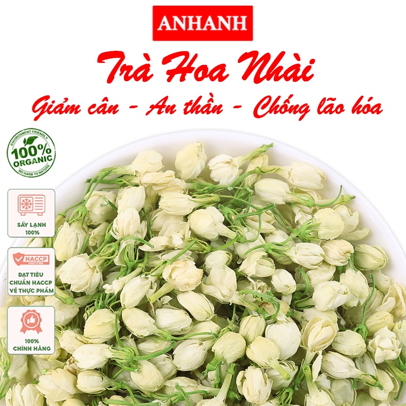 Trà Hoa Nhài (Hoa Lài) 100gr Sấy Khô Nguyên Bông Trắng Đẹp Thượng Hạng