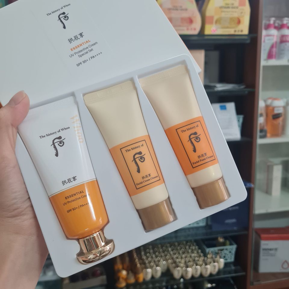 (Date 2026) Kem Chống Nắng Whoo Vàng dưỡng ẩm Essential Sun Cream