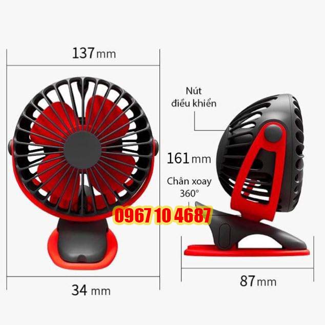 Quạt sạc mini để bàn YOOBAO F04 6400 mAh Xoay 720 độ đế kẹp đa năng - Hàng chính hãng - Bảo hành 12 tháng
