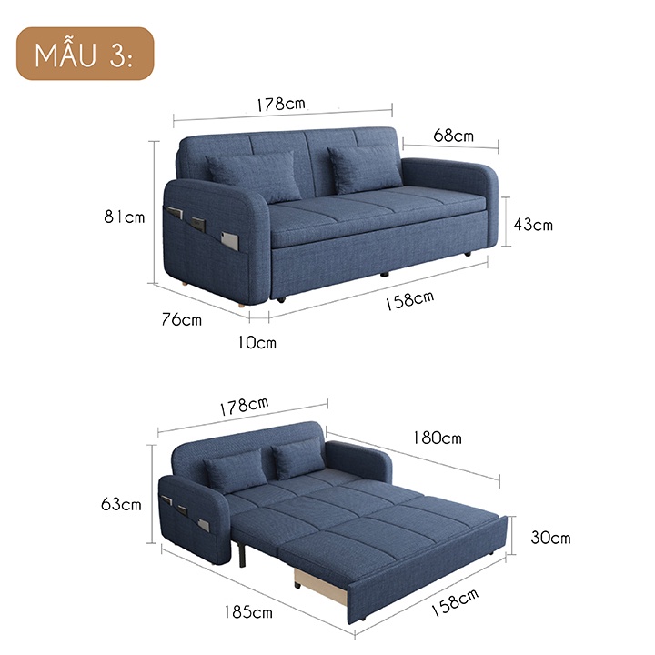 Sofa Giường Thông Minh Kiêm Ghế Sofa Khung Sơn Tĩnh Điện Đa Năng Có Ngăn Chứa Đồ - Bảo Hành 3 Năm | BigBuy360 - bigbuy360.vn