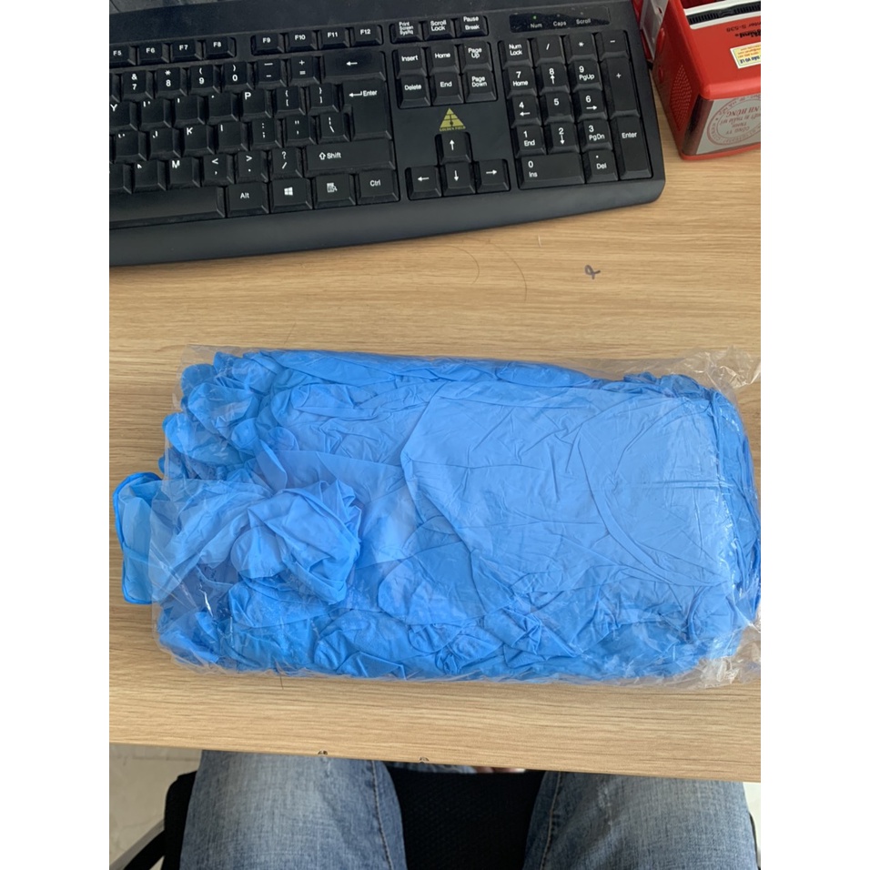 Găng tay y tế | gang tay nitrile xanh không bột hộp 100 chiếc