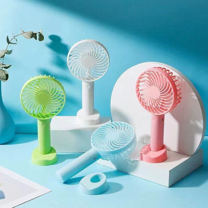 Quạt mini cầm tay tích điện 3 tốc độ để bàn thiết kế nhỏ gọn có pin sạc đi kèm