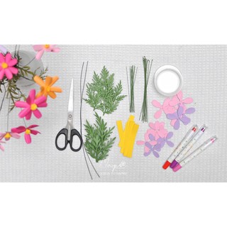 Set tự làm hoa giấy handmade - hoa sao nhái maypaperflower 10 cành 30 bông