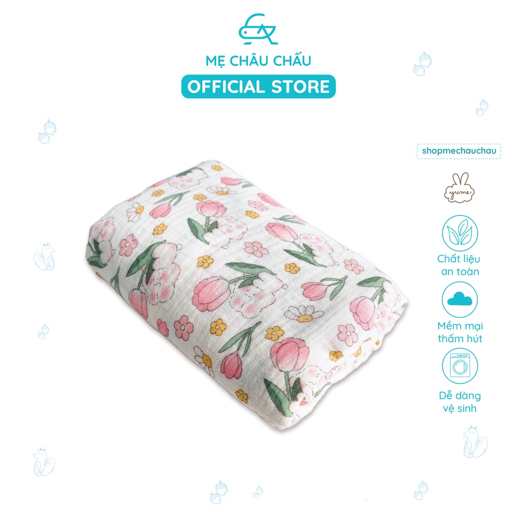 Khăn Tắm Xô Muslin Organic Yume Cho Bé KT 90*90cm