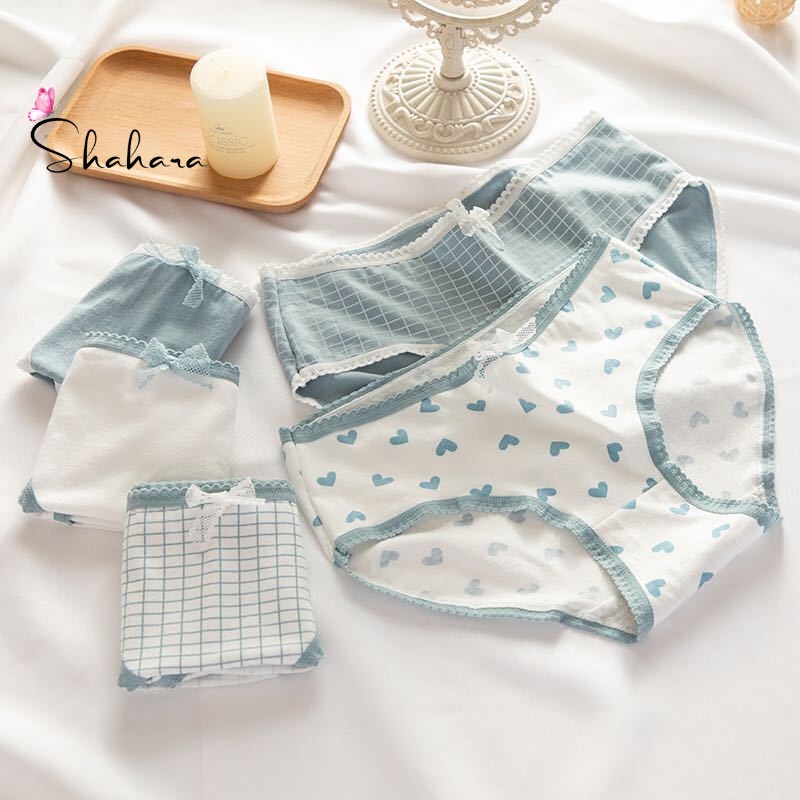 Quần lót nữ chất liệu cotton cao cấp họa tiết trái tim thấm mồ hôi 347