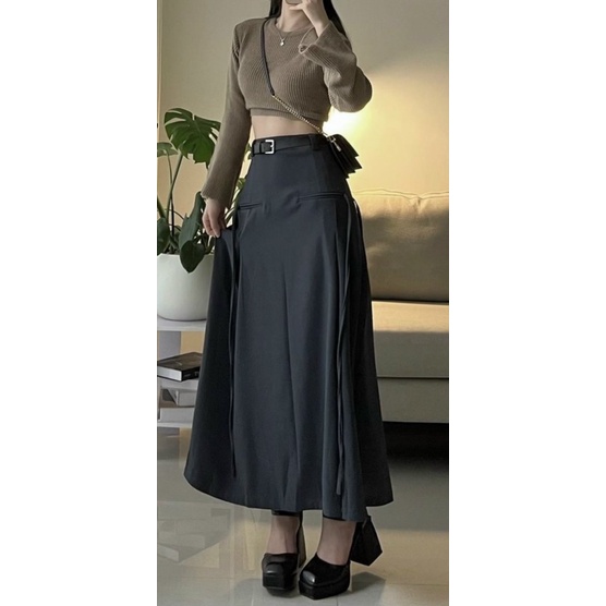 Chân Váy Ulzzang Dài Xếp Ly Hottrend Mã CV062