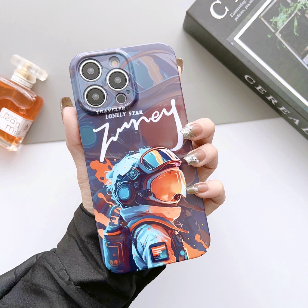 Ốp Điện Thoại PC Cứng Chống Sốc In Hình Phi Hành Gia Cho iPhone 14 13 12 11 Pro X / XS Max XR 7 8 plus