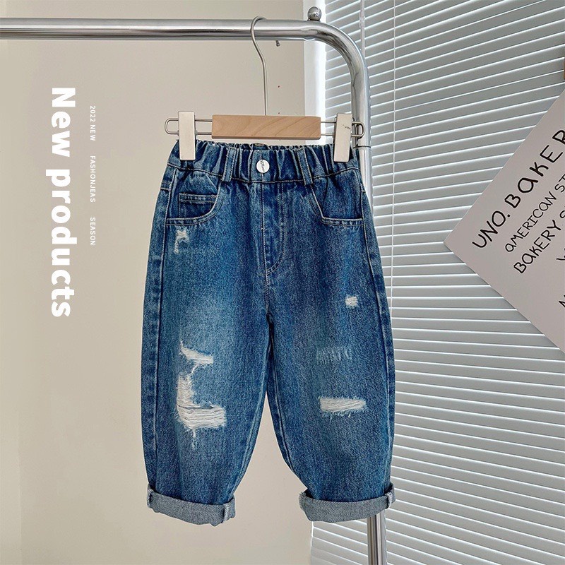 Quần bò jeans rách mềm mại,kiểu rách cá tính hot nhất 2023 cho bé trai  SHOP BÔM BÔM KIDS