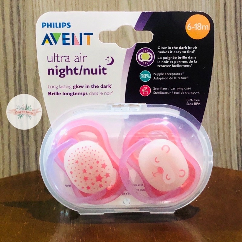 Ty ngậm Ultra Air phát sáng ban đêm cho bé 6-18m , 0-6m