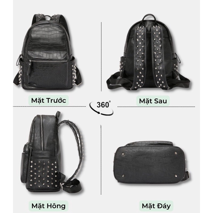 Balo da thời trang nam nữ balo da PU cao cấp chống nước cặp đi học đi chơi ulzzang balo đựng laptop 14 inh