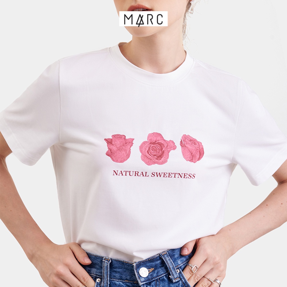 Áo thun nữ MARC FASHION graphic hình hoa hồng CBNH021523