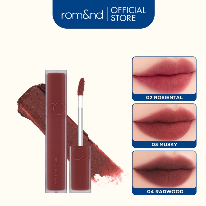 [Rom&amp;nd] Son kem siêu lì, cho đôi môi mịn mượt Hàn Quốc Romand Blur Fudge Tint 5g