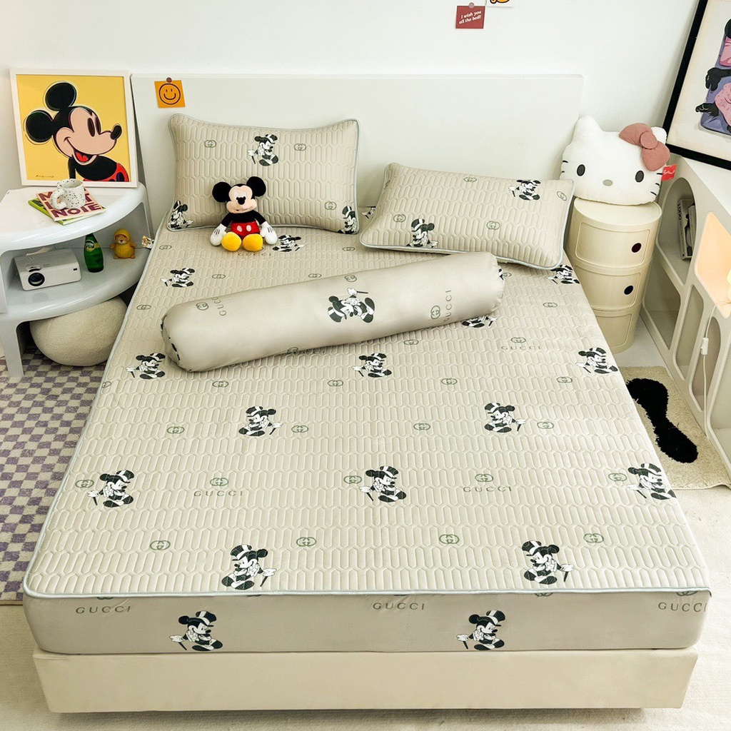 Chiếu điều hòa bọc chun kèm hai vỏ gối nằm mẫu hoạt hình dễ thương