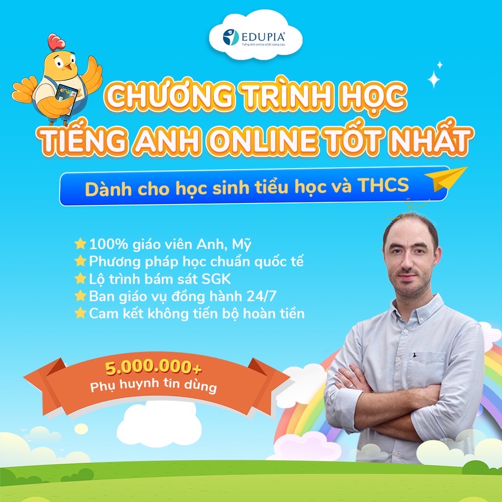 [VOUCBB99 giảm 100k] Edupia TRỌN ĐỜI - Toàn quốc [Evoucher] - Voucher mã học Tiếng Anh Edupia chuẩn Quốc tế