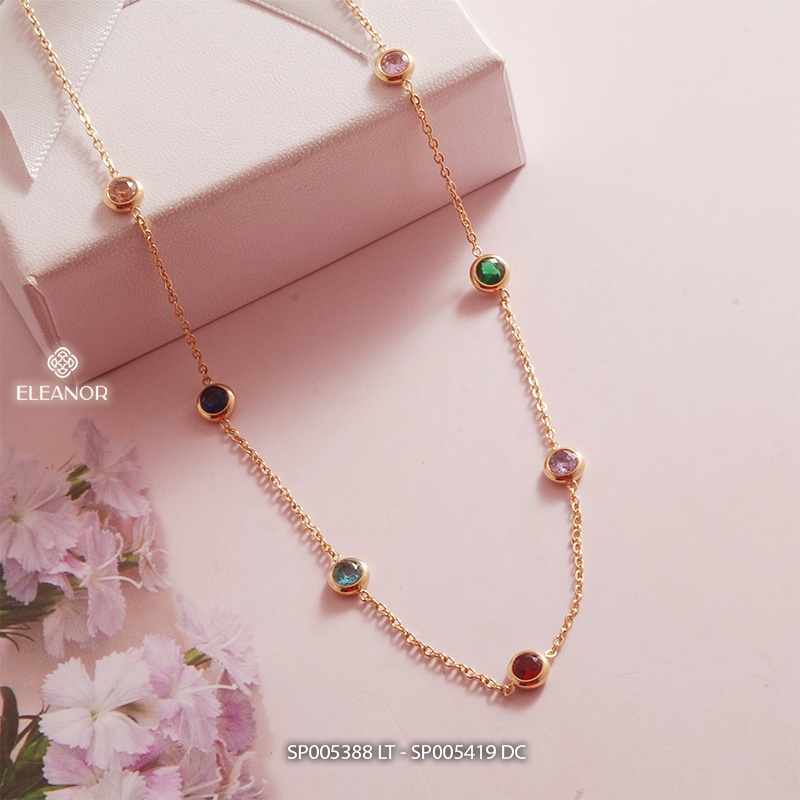 Dây chuyền lắc tay titan nữ Eleanor Accessories bộ trang sức đính đá nhiều màu phụ kiện trang sức trẻ trung 5388
