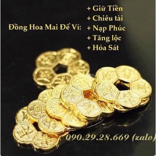 Đồng xu hoa mai kim tiền , xu phong thủy chiêu tài, tấn lộc