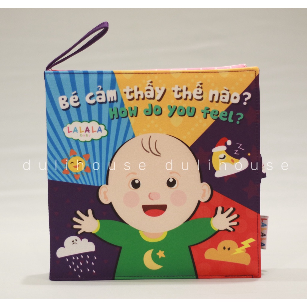 Sách vải Bé cảm thấy thế nào? Lalala Baby - Kích thích thính giác, hình ảnh màu sắc bắt mắt
