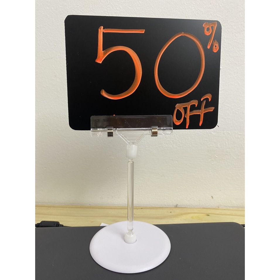 Bộ Wobbler để bàn và bảng nhựa đen viết xóa đc chuyên dùng tại cái điểm bán hàng như siêu thị, cửa hàng, shop thời trang