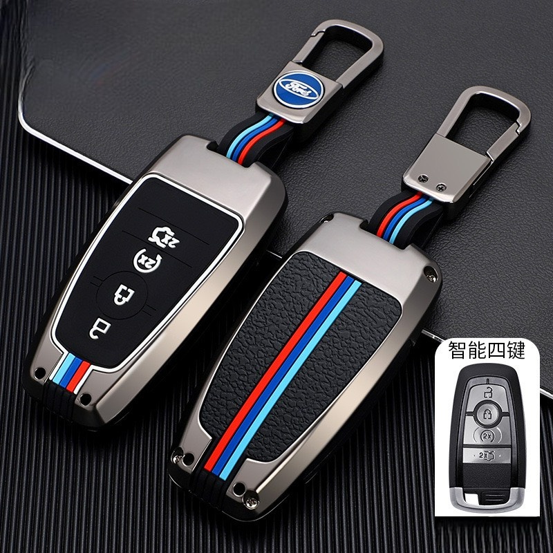 Bao Da, Vỏ Bảo Vệ, Ốp Chìa Khóa, Bọc Chìa Khóa Phản Quang Dùng Cho Xe Ô Tô Ford Ecosport, Everest, Ranger, Explorer 2019