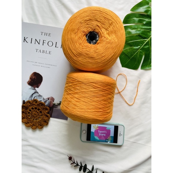 Yarn - Sợi 100% Organic Cotton - Sợi chập  - Sợi mền siêu nhẹ và mát dùng đan móc sản phẩm mùa hè