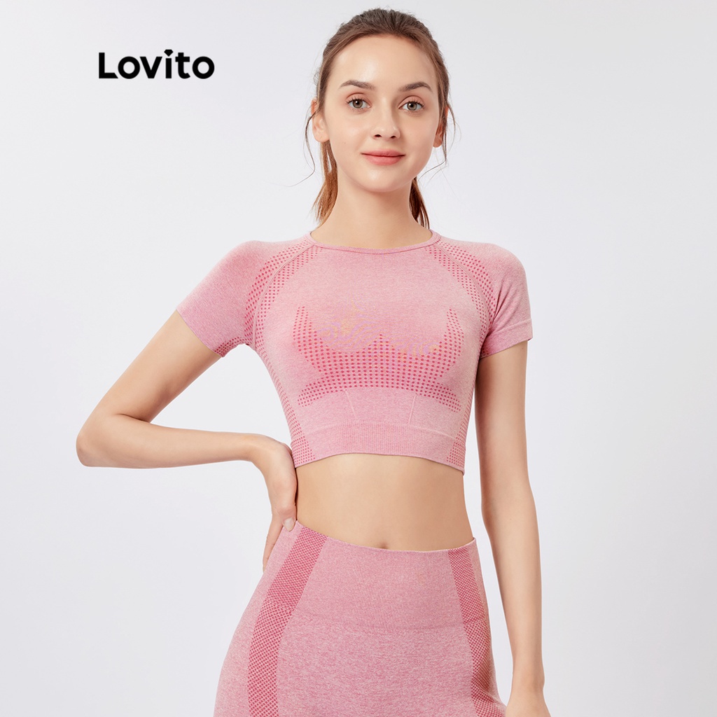 Áo Crop Top Thể Thao Ôm Dáng Co Giãn Thoáng Khí Màu Xám / Hồng / Tím / Đen L26AD028