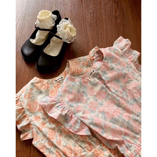 Đầm linen hoạ tiết hoa hồng vintage - Đầm ROSY- Youth Linen