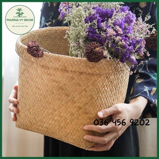 Giỏ cói, túi cói, bị cói đựng đồ trang trí, phụ kiện chụp ảnh đa năng