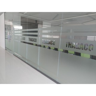 Decal cát mờ/decal dán kính in logo theo yêu cầu kt 50x120cm
