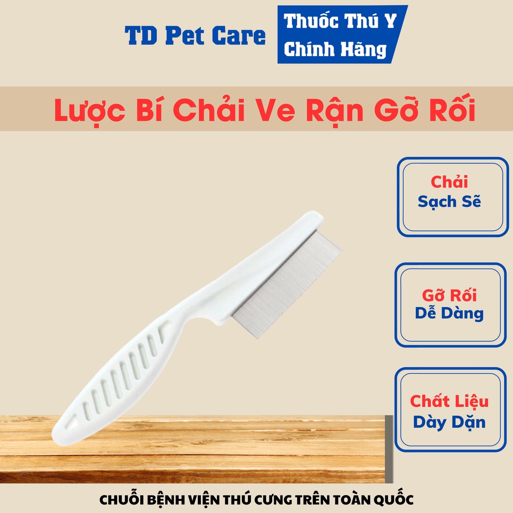 Lược Chải Rận Mèo Ve Chó Bọ Chét Răng Nhỏ Dành Cho Chó Mèo - Lược Chải Lông Cho Chó Mèo Dành Cho Thú Cưng