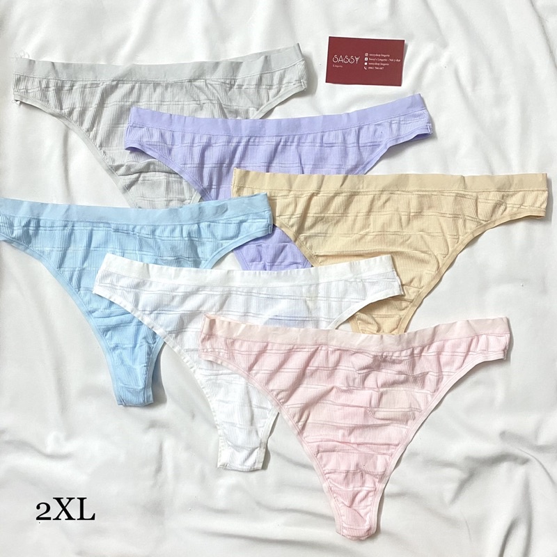 (CÓ BIGSIZE) Quần lọt khe HANES cotton sọc thông thoáng thoải mái thấm hút tốt gợi cảm cho nữ SASSY